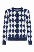 Cardigan girocollo con fantasia a rombi DORABELLA