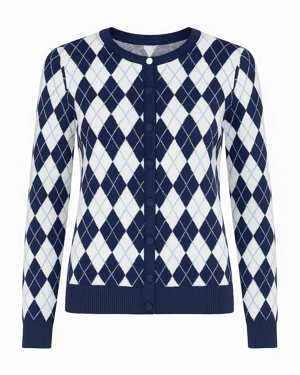 Cardigan girocollo con fantasia a rombi DORABELLA