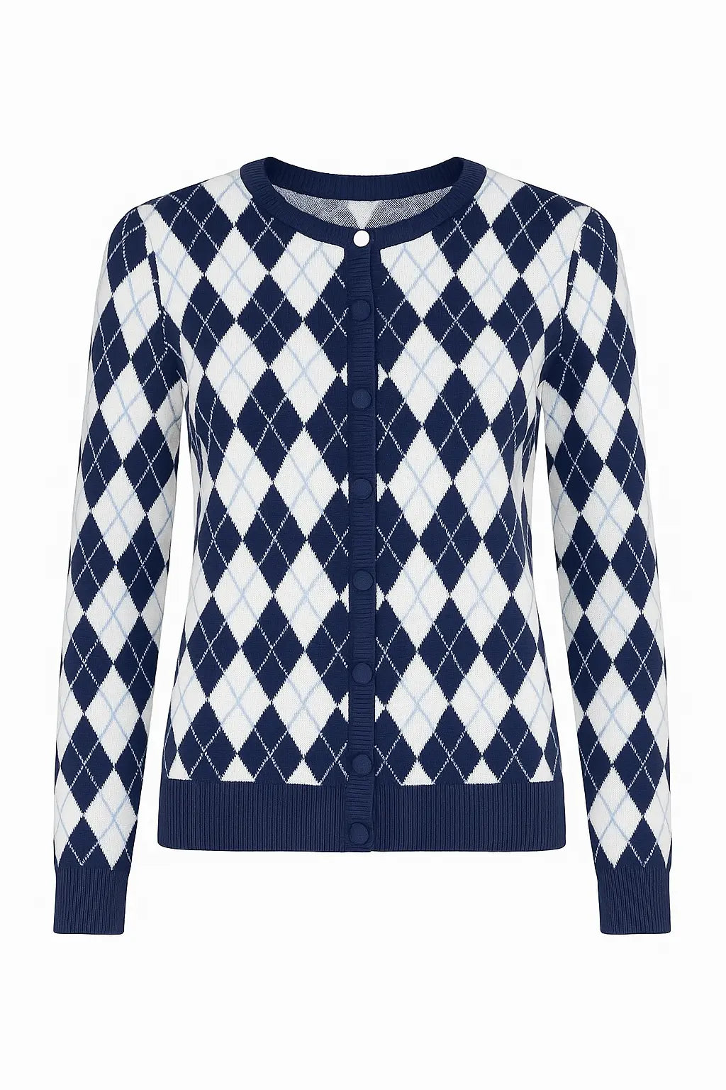 Cardigan girocollo con fantasia a rombi DORABELLA