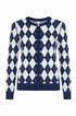 Cardigan girocollo con fantasia a rombi DORABELLA