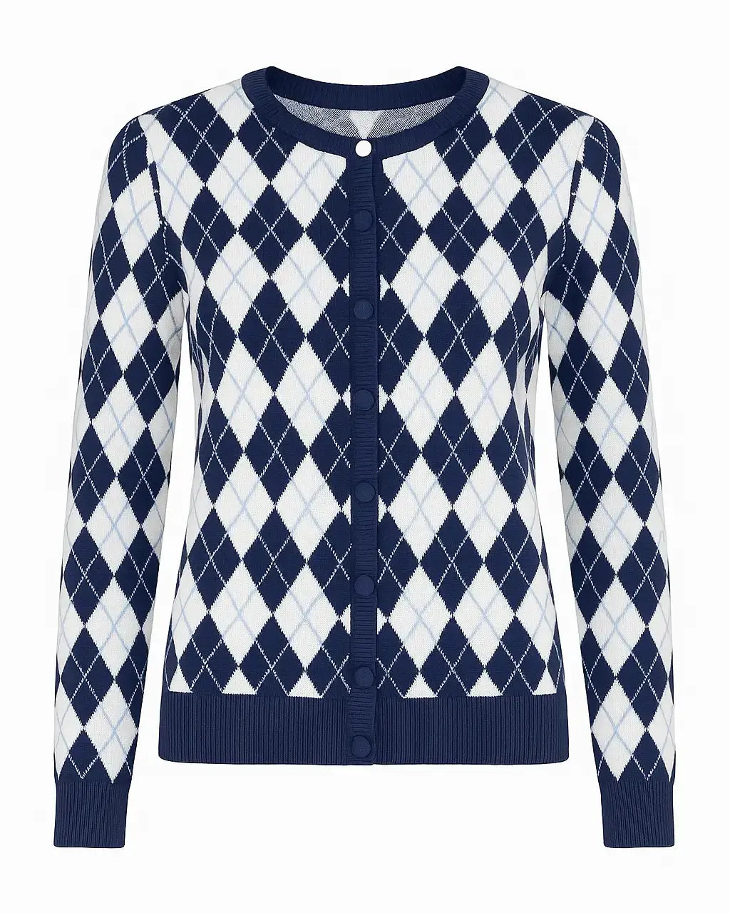 Cardigan girocollo con fantasia a rombi DORABELLA