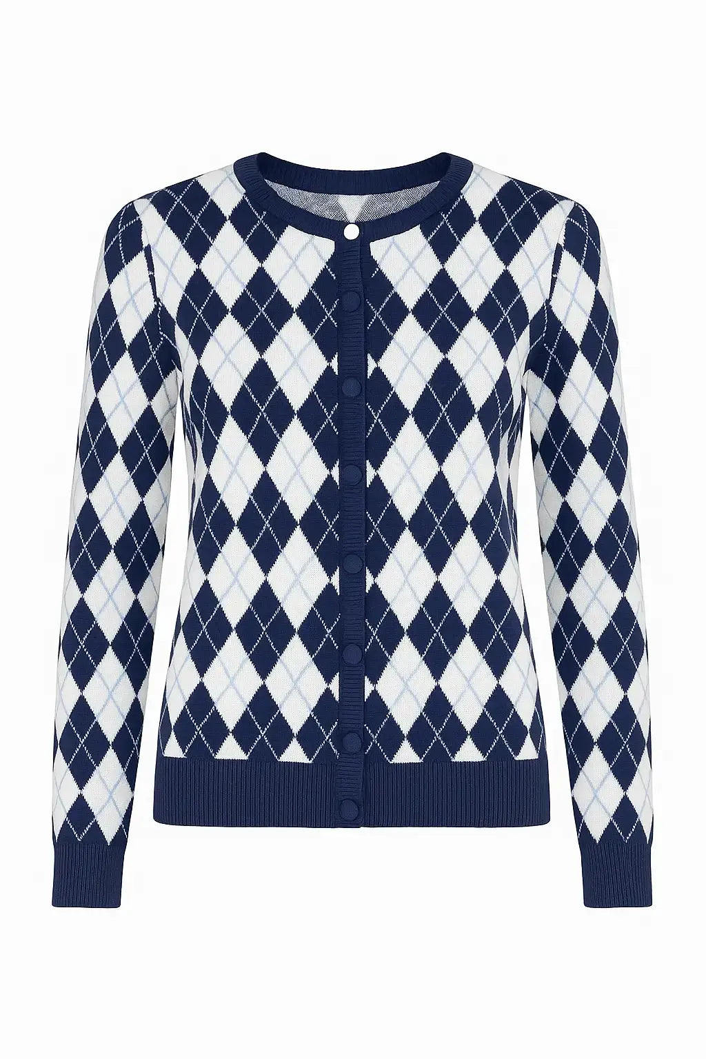 Cardigan girocollo con fantasia a rombi DORABELLA