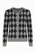 Cardigan girocollo con fantasia a rombi DORABELLA
