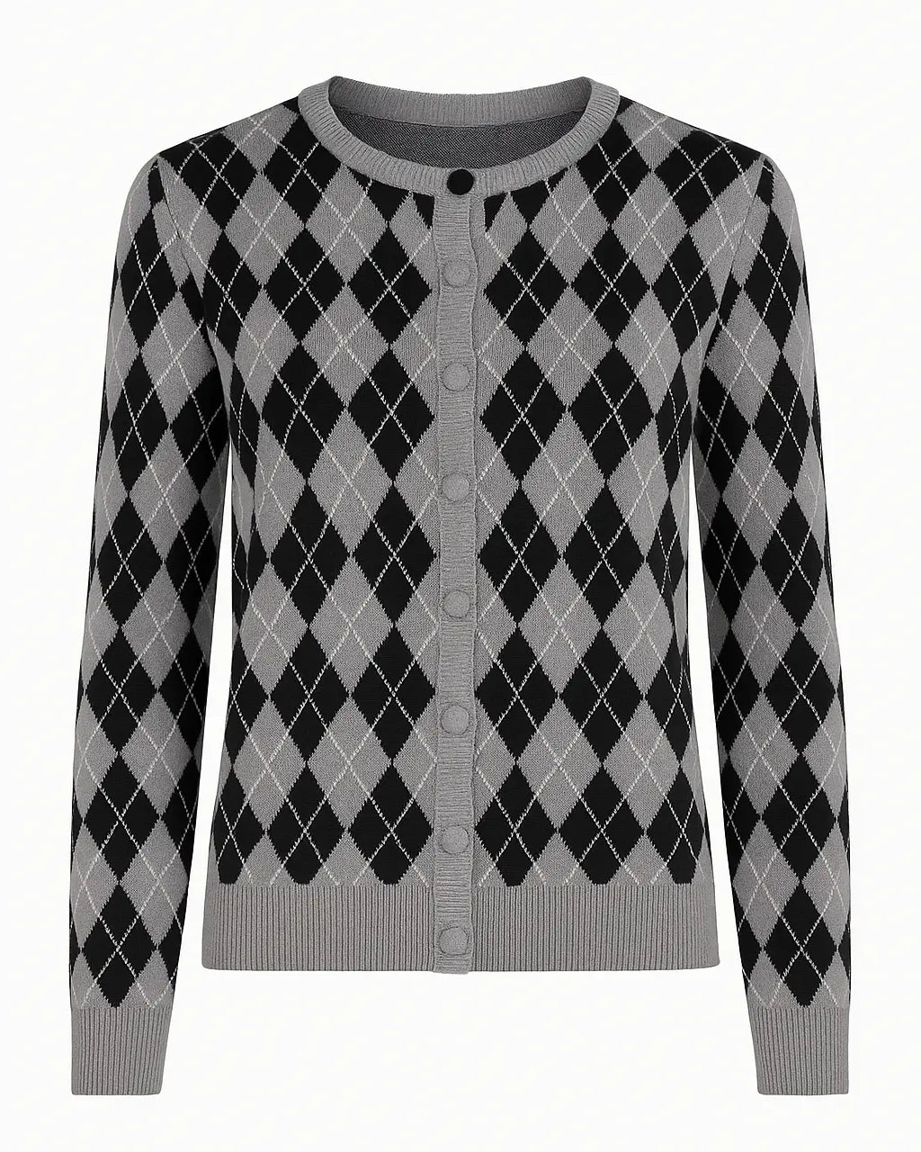 Cardigan girocollo con fantasia a rombi DORABELLA