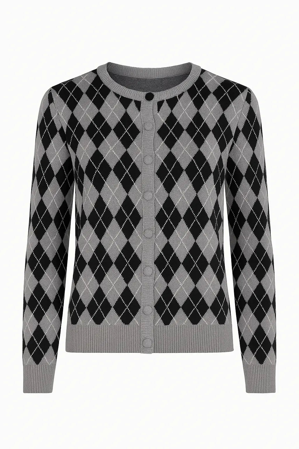 Cardigan girocollo con fantasia a rombi DORABELLA