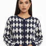 Cardigan girocollo con fantasia a rombi DORABELLA