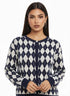 Cardigan girocollo con fantasia a rombi DORABELLA