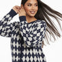 Cardigan girocollo con fantasia a rombi DORABELLA