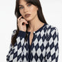 Cardigan girocollo con fantasia a rombi DORABELLA