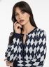 Cardigan girocollo con fantasia a rombi DORABELLA