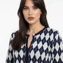 Cardigan girocollo con fantasia a rombi DORABELLA
