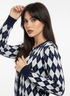 Cardigan girocollo con fantasia a rombi DORABELLA