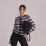 Cardigan girocollo con fantasia a rombi DORABELLA