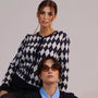 Cardigan girocollo con fantasia a rombi DORABELLA