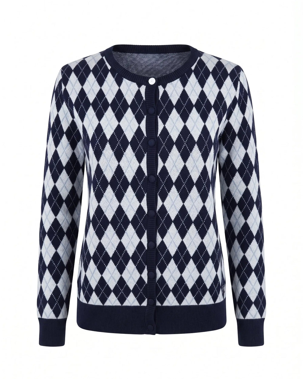 Cardigan girocollo con fantasia a rombi DORABELLA