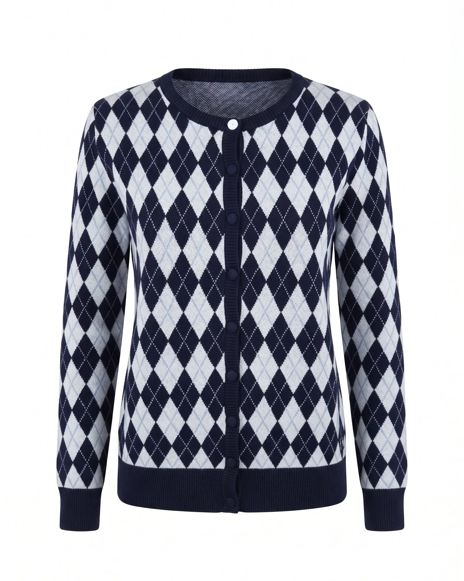 Cardigan girocollo con fantasia a rombi DORABELLA