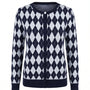 Cardigan girocollo con fantasia a rombi DORABELLA