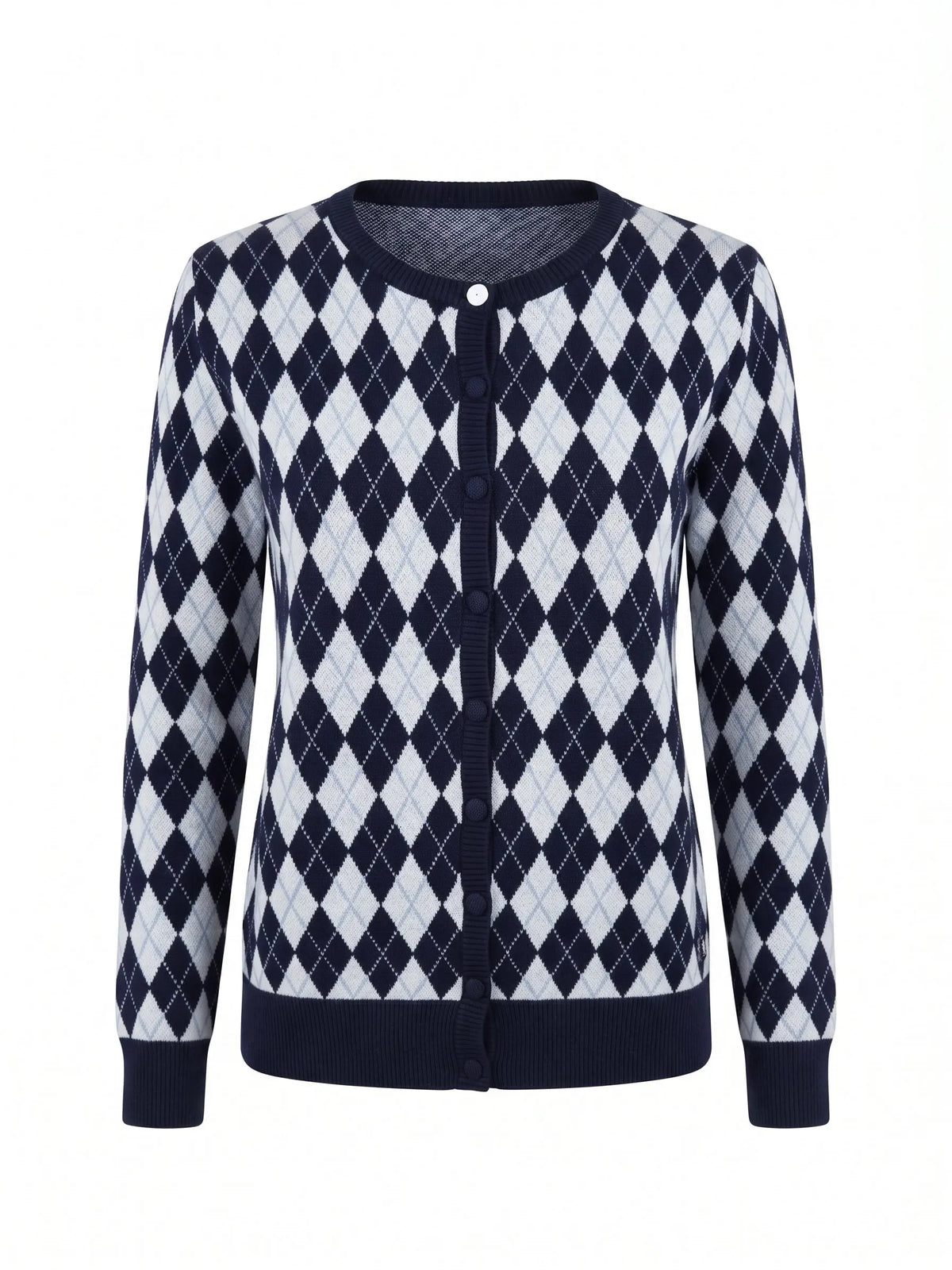 Cardigan girocollo con fantasia a rombi DORABELLA