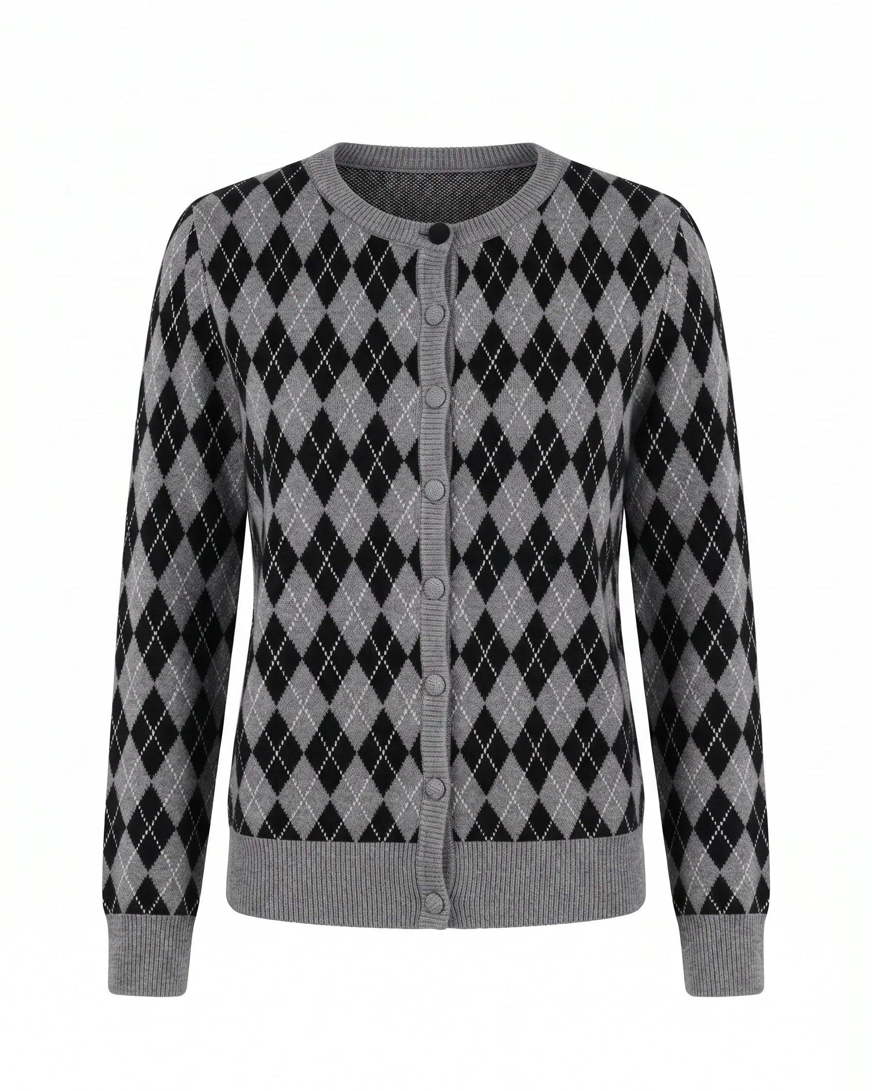 Cardigan girocollo con fantasia a rombi DORABELLA