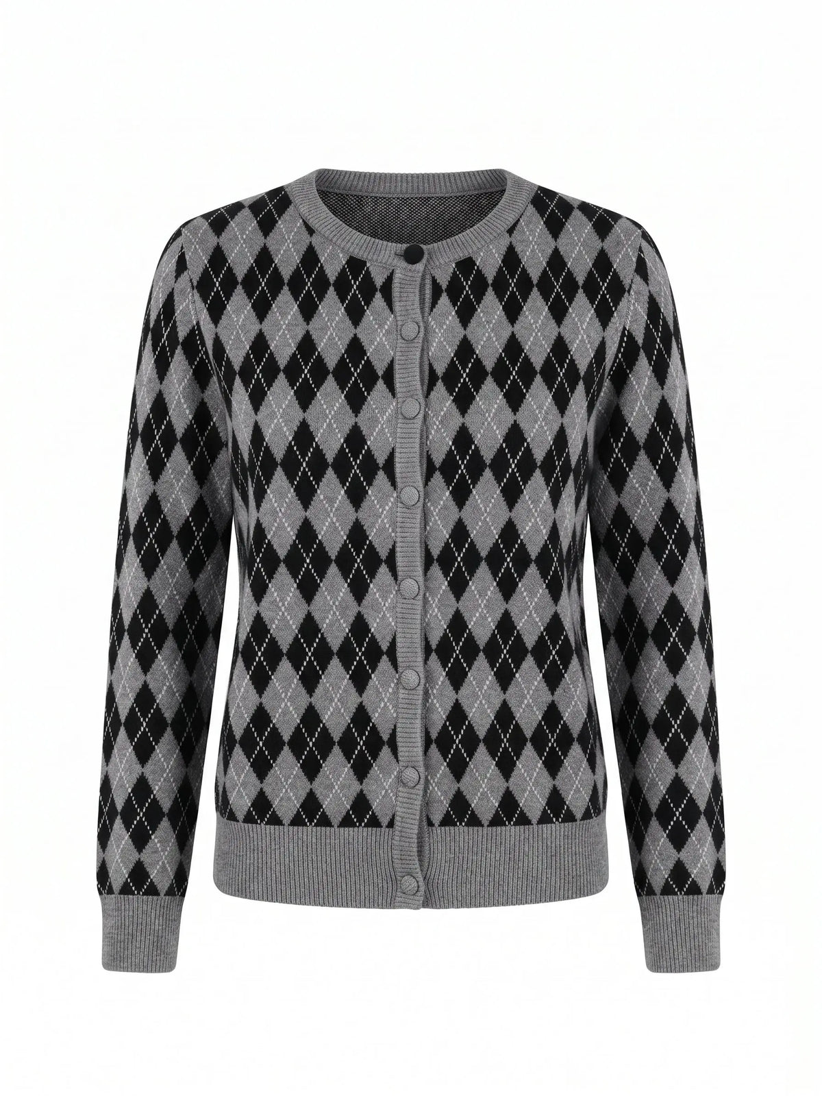 Cardigan girocollo con fantasia a rombi DORABELLA