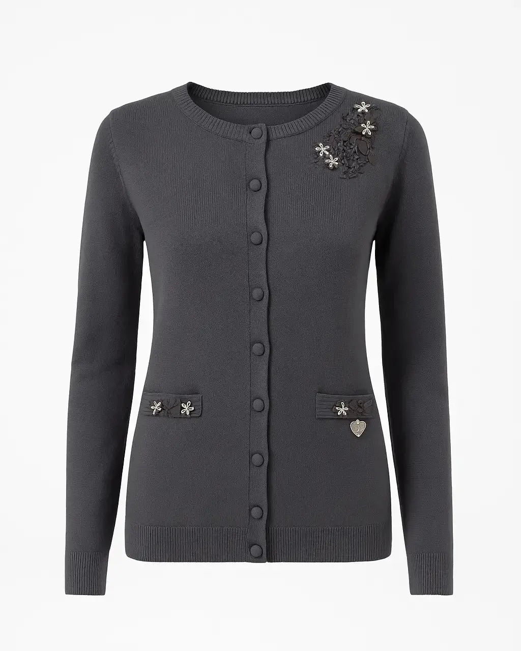 Cardigan girocollo con ricami DORABELLA