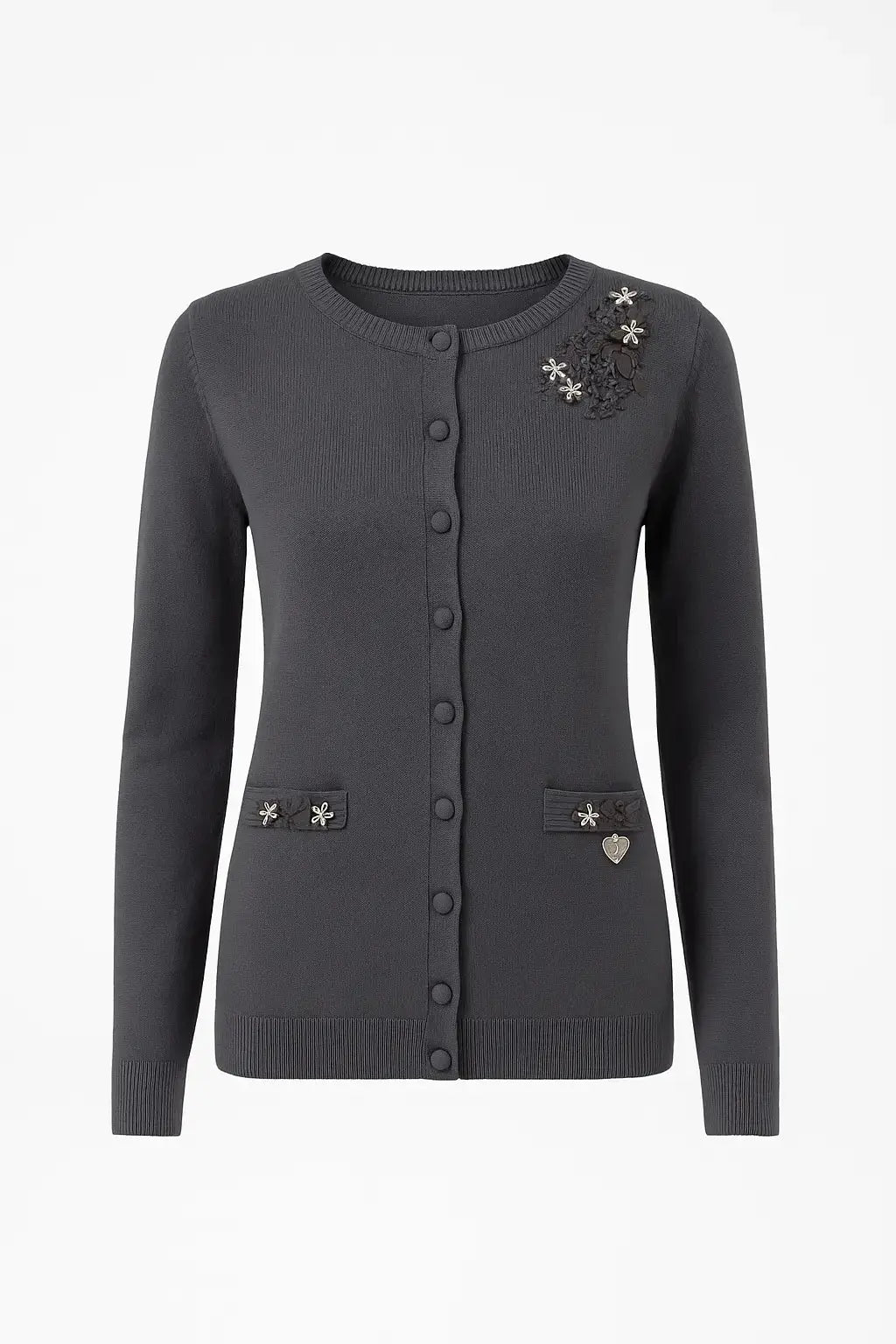 Cardigan girocollo con ricami DORABELLA