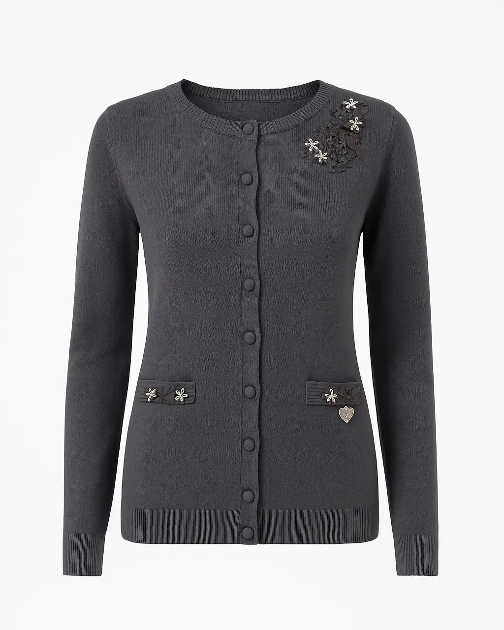 Cardigan girocollo con ricami DORABELLA