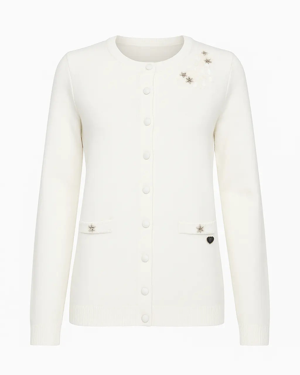 Cardigan girocollo con ricami DORABELLA