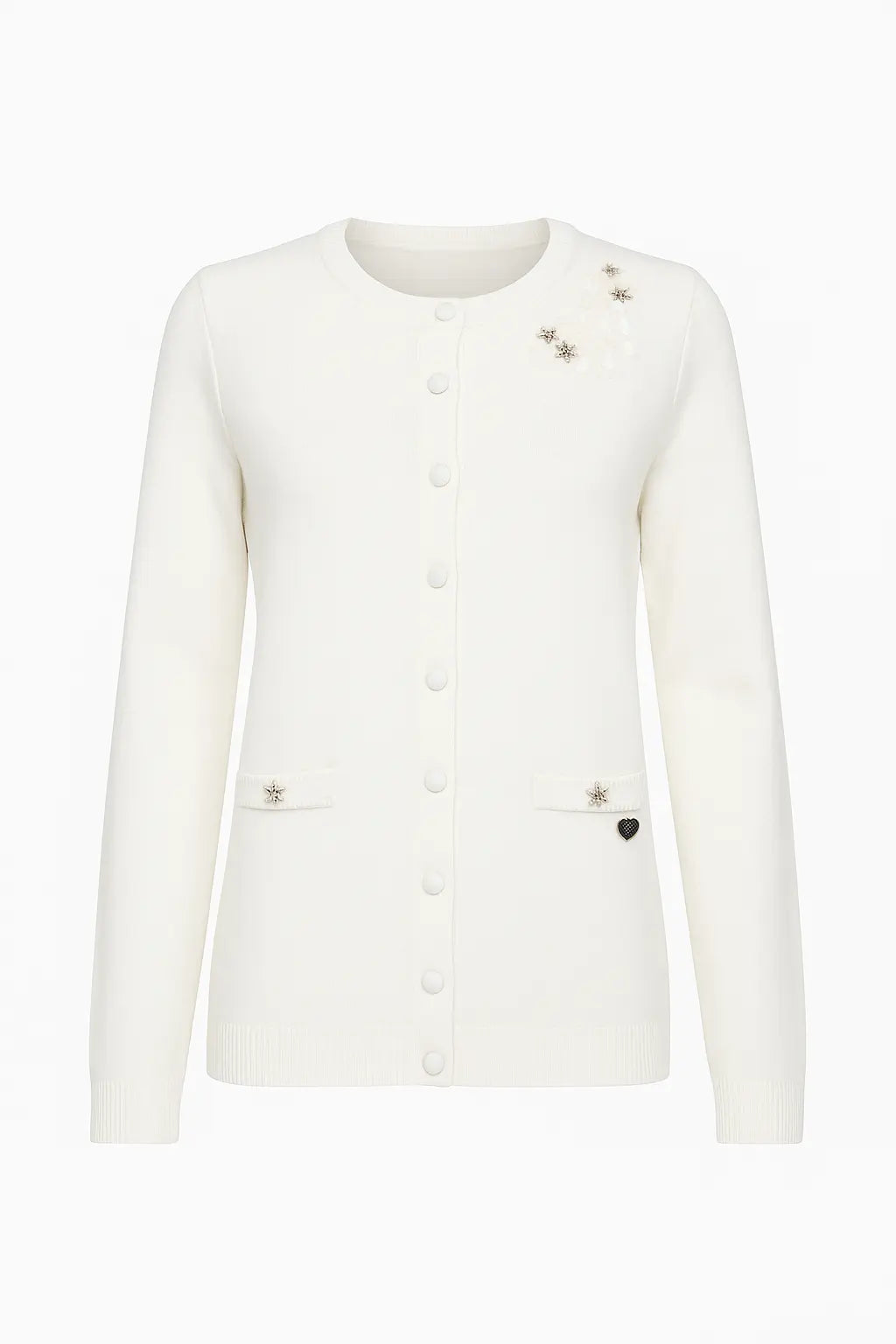 Cardigan girocollo con ricami DORABELLA