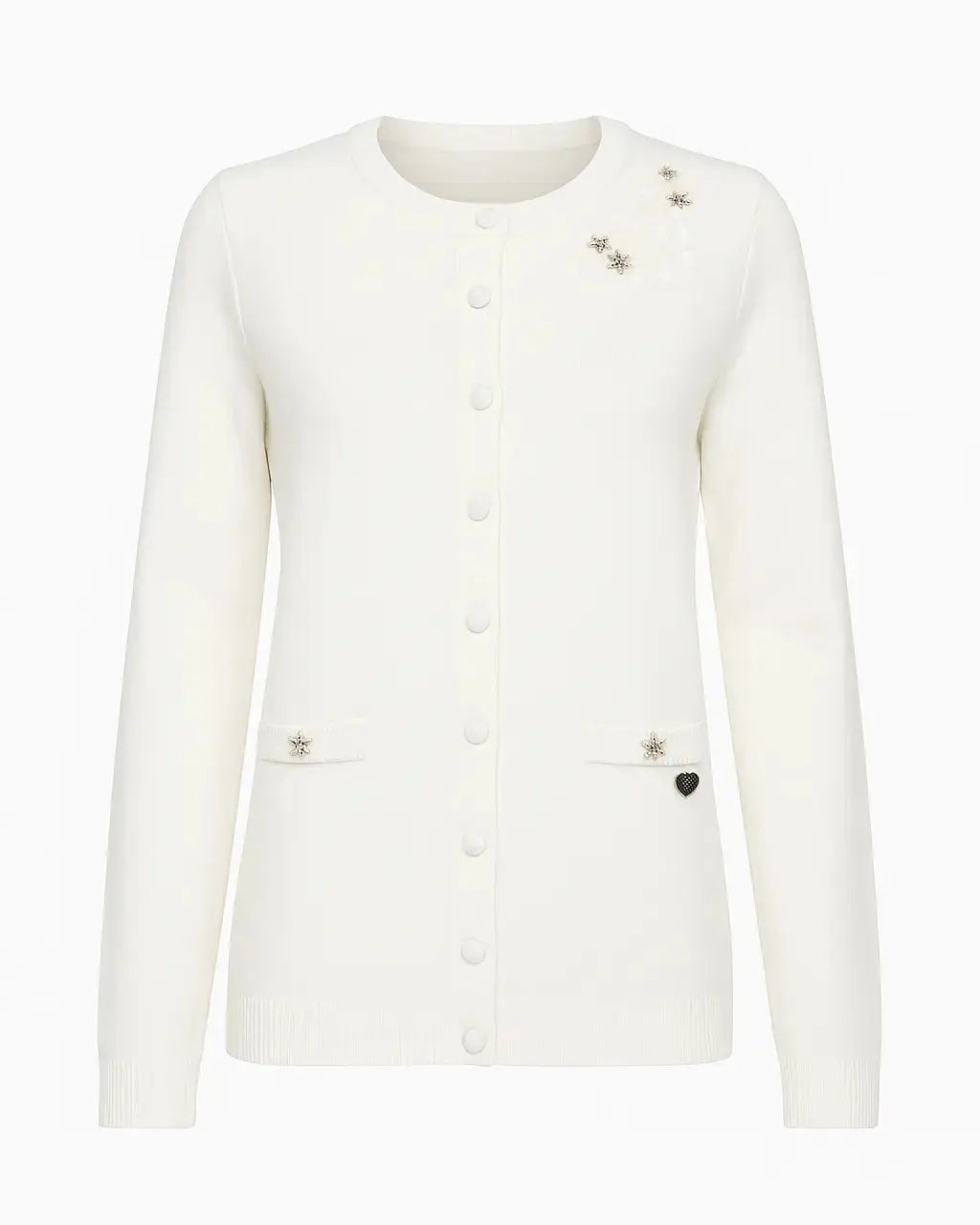 Cardigan girocollo con ricami DORABELLA