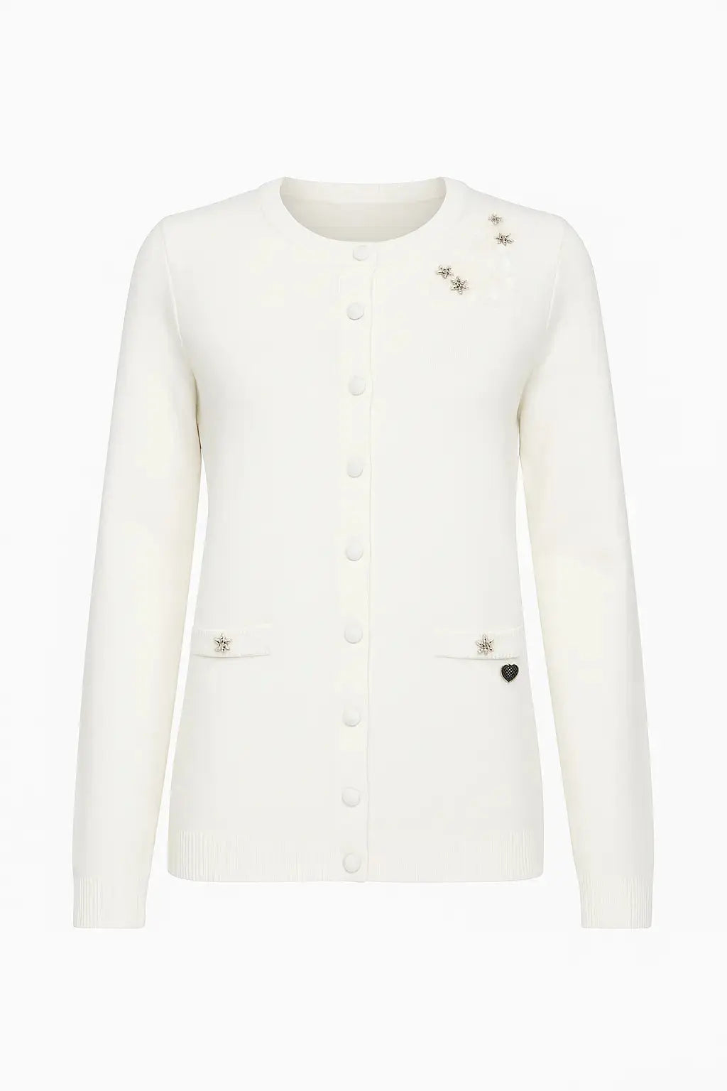 Cardigan girocollo con ricami DORABELLA