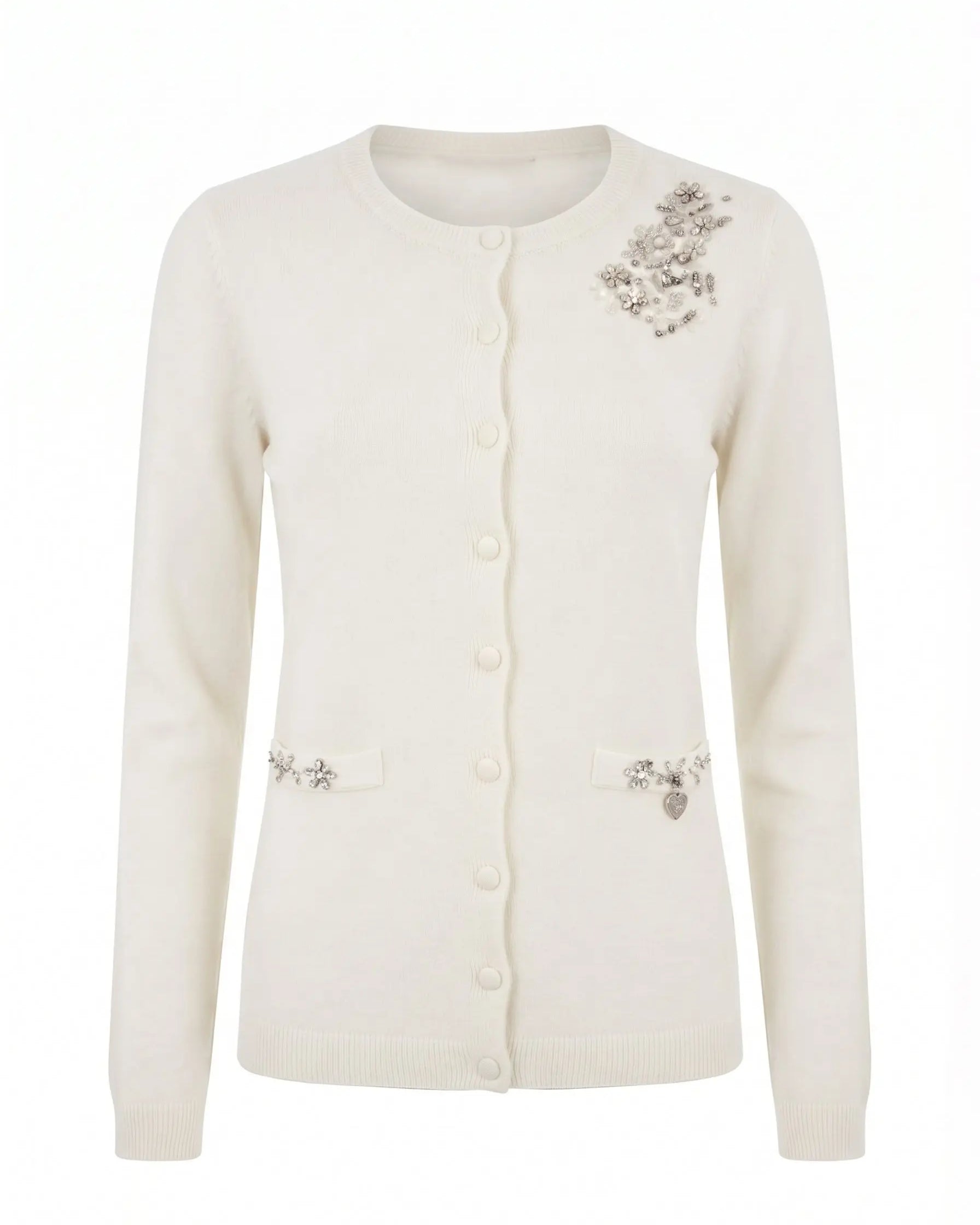 Cardigan girocollo con ricami DORABELLA