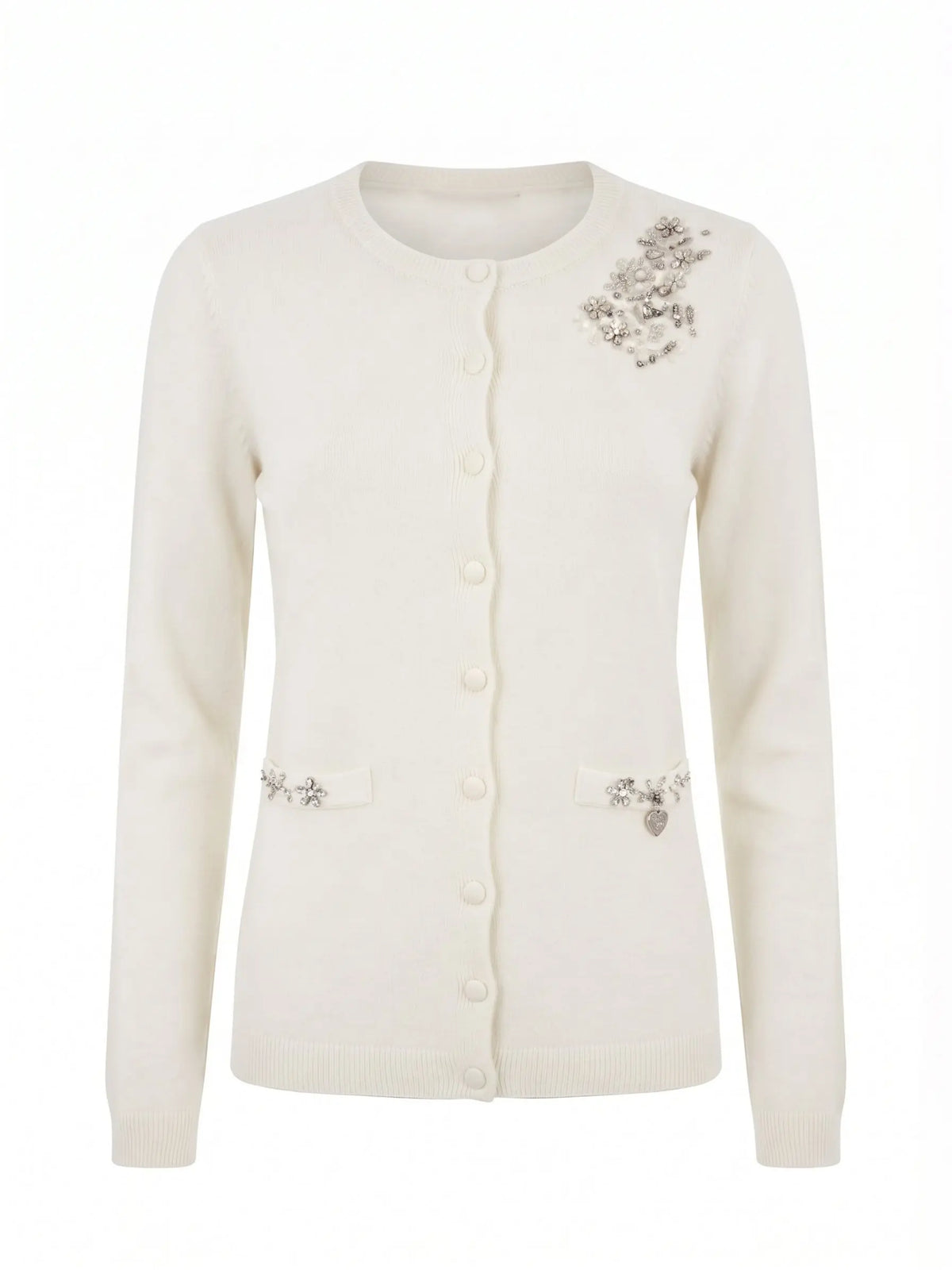 Cardigan girocollo con ricami DORABELLA