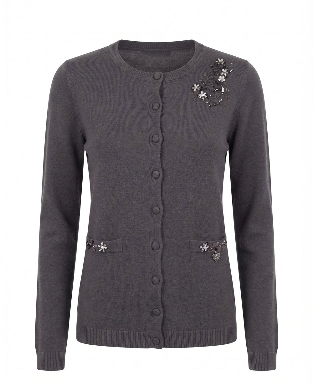 Cardigan girocollo con ricami DORABELLA