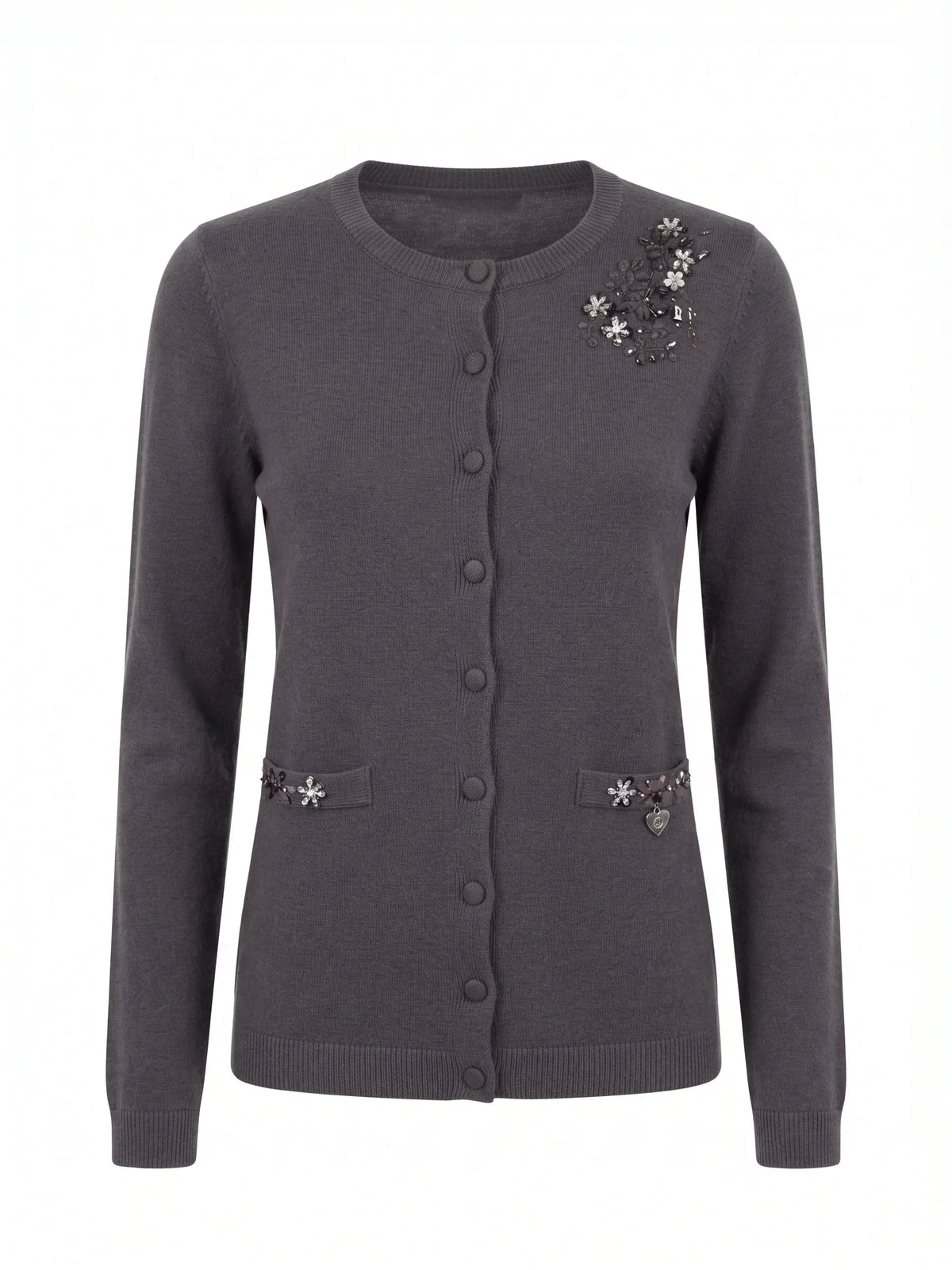 Cardigan girocollo con ricami DORABELLA
