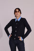Cardigan girocollo con rombi traforati DORABELLA