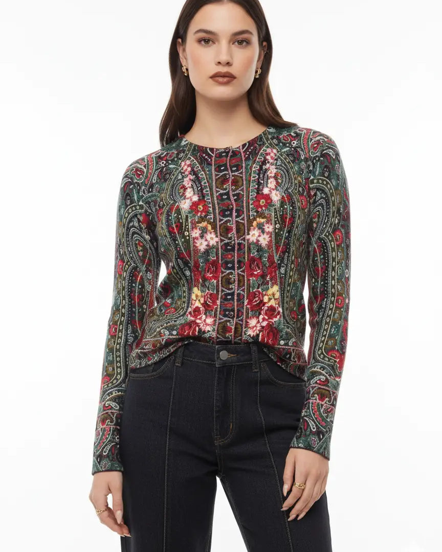 Cardigan girocollo fantasia DORABELLA