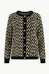 Cardigan girocollo fantasia con profili a contrasto DORABELLA