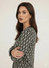 Cardigan girocollo fantasia con profili a contrasto DORABELLA