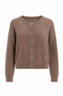 Cardigan girocollo in misto baby alpaca UNICA by Ironica Taglia unica (44/46 o M/L) / Caffè