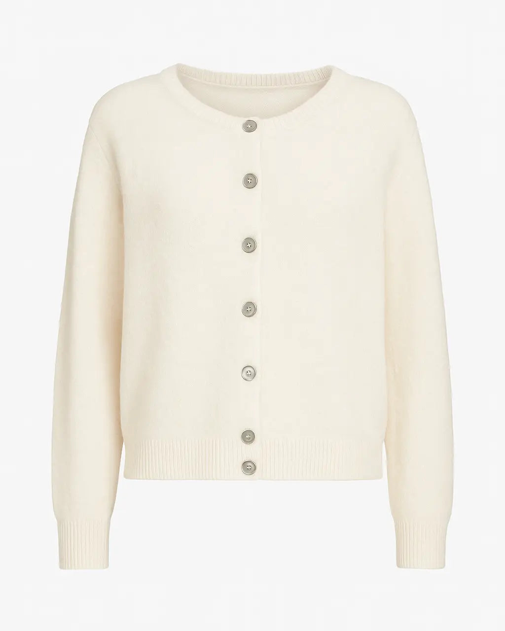 Cardigan girocollo in misto baby alpaca UNICA by Ironica Taglia unica (44/46 o M/L) / Avorio