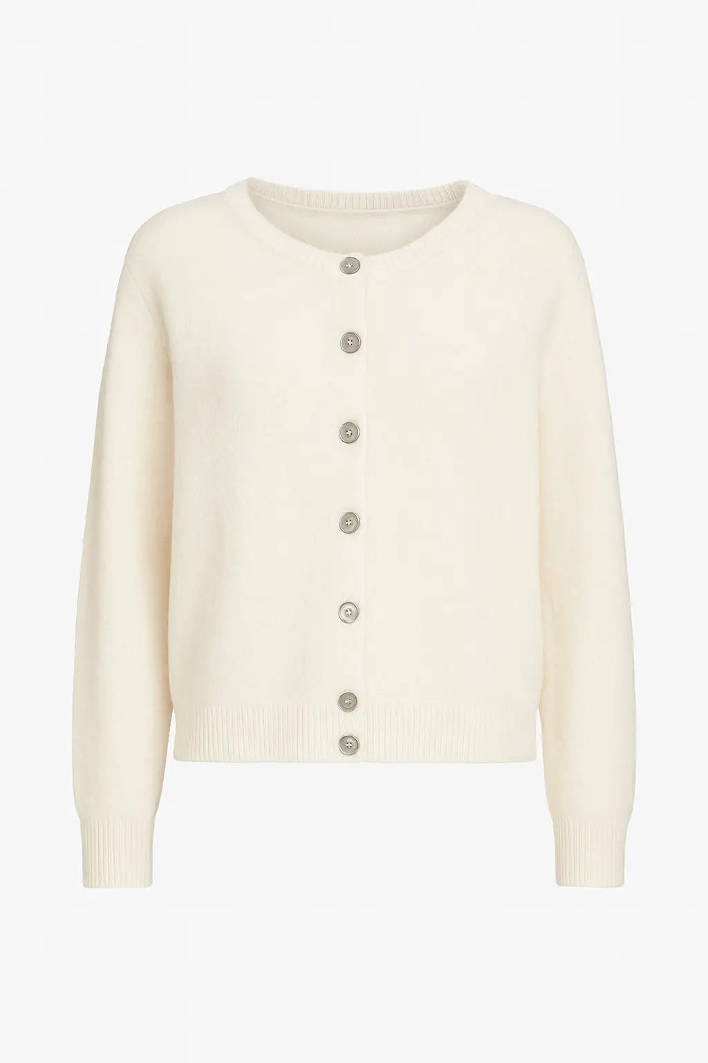 Cardigan girocollo in misto baby alpaca UNICA by Ironica Taglia unica (44/46 o M/L) / Avorio