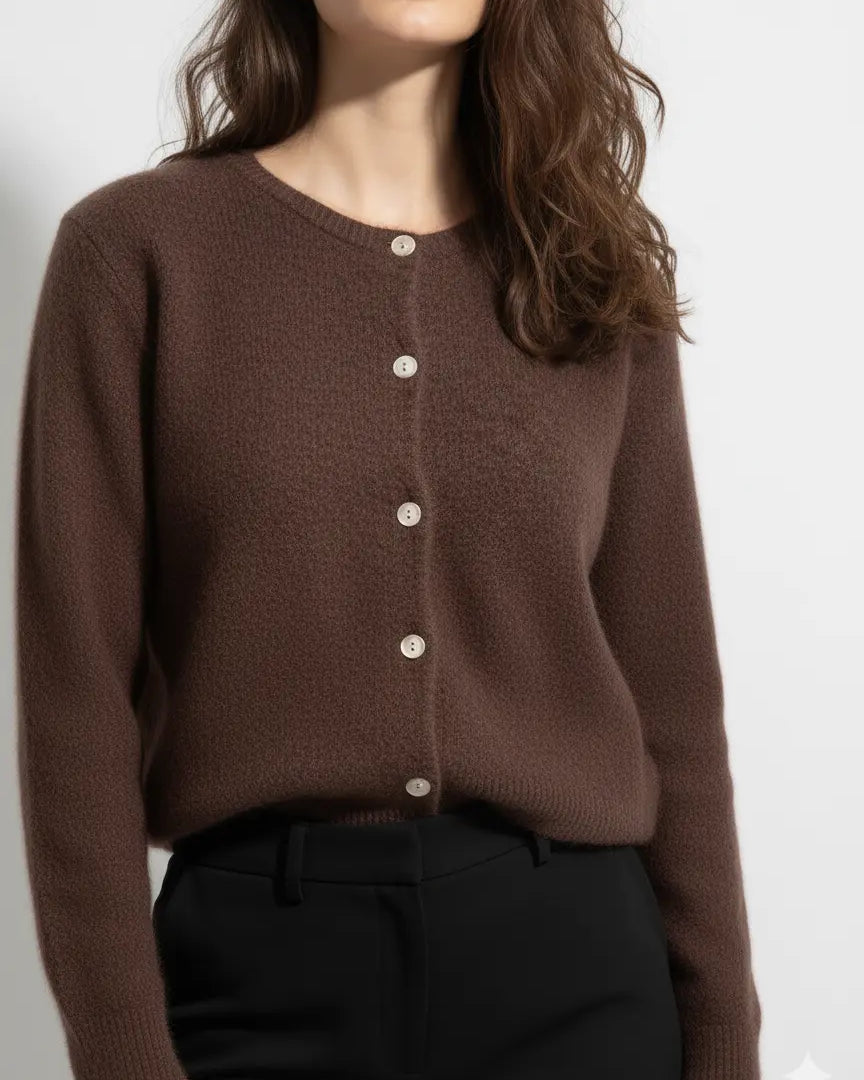 Cardigan girocollo in misto baby alpaca UNICA by Ironica