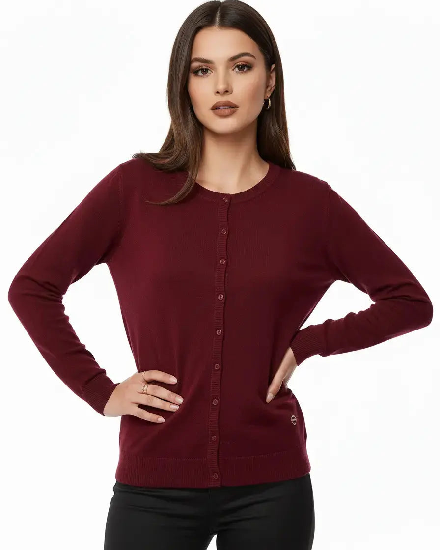 Cardigan girocollo basic con bottoni DORABELLA