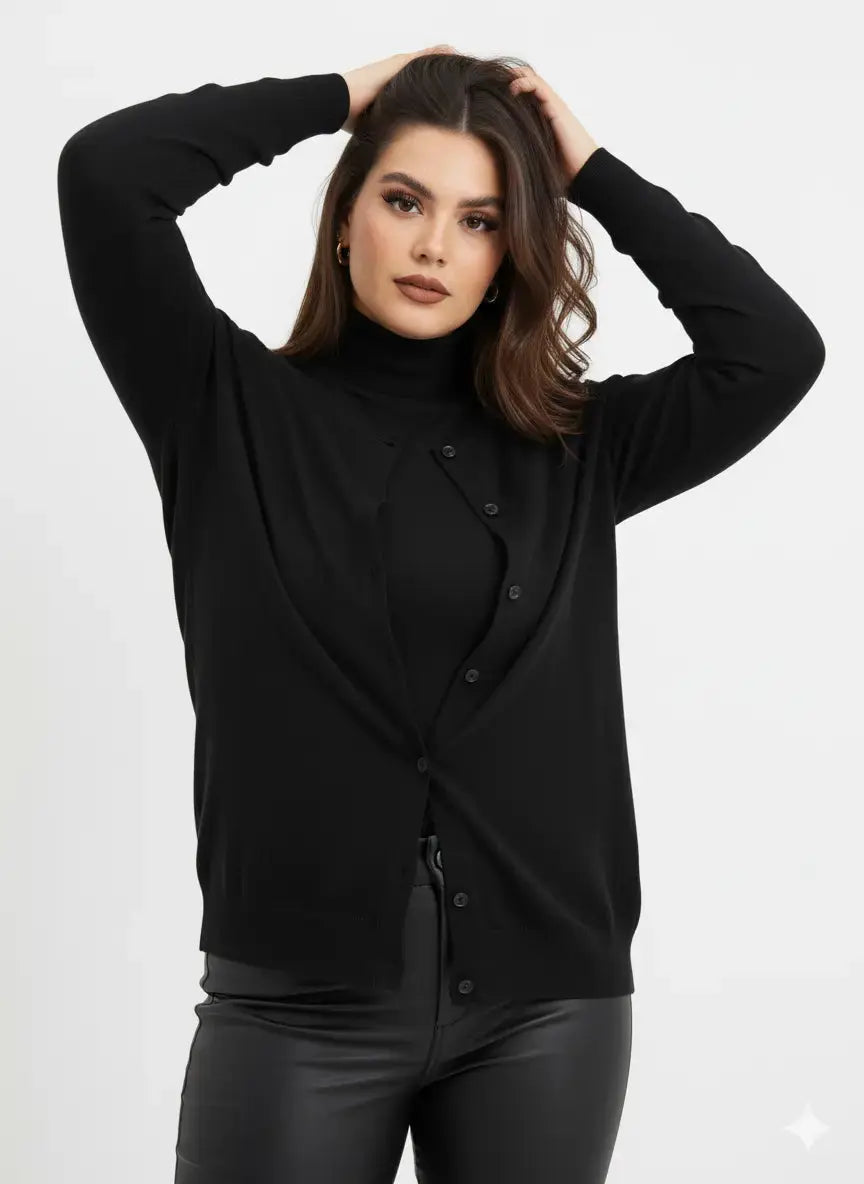 Cardigan girocollo basic con bottoni DORABELLA