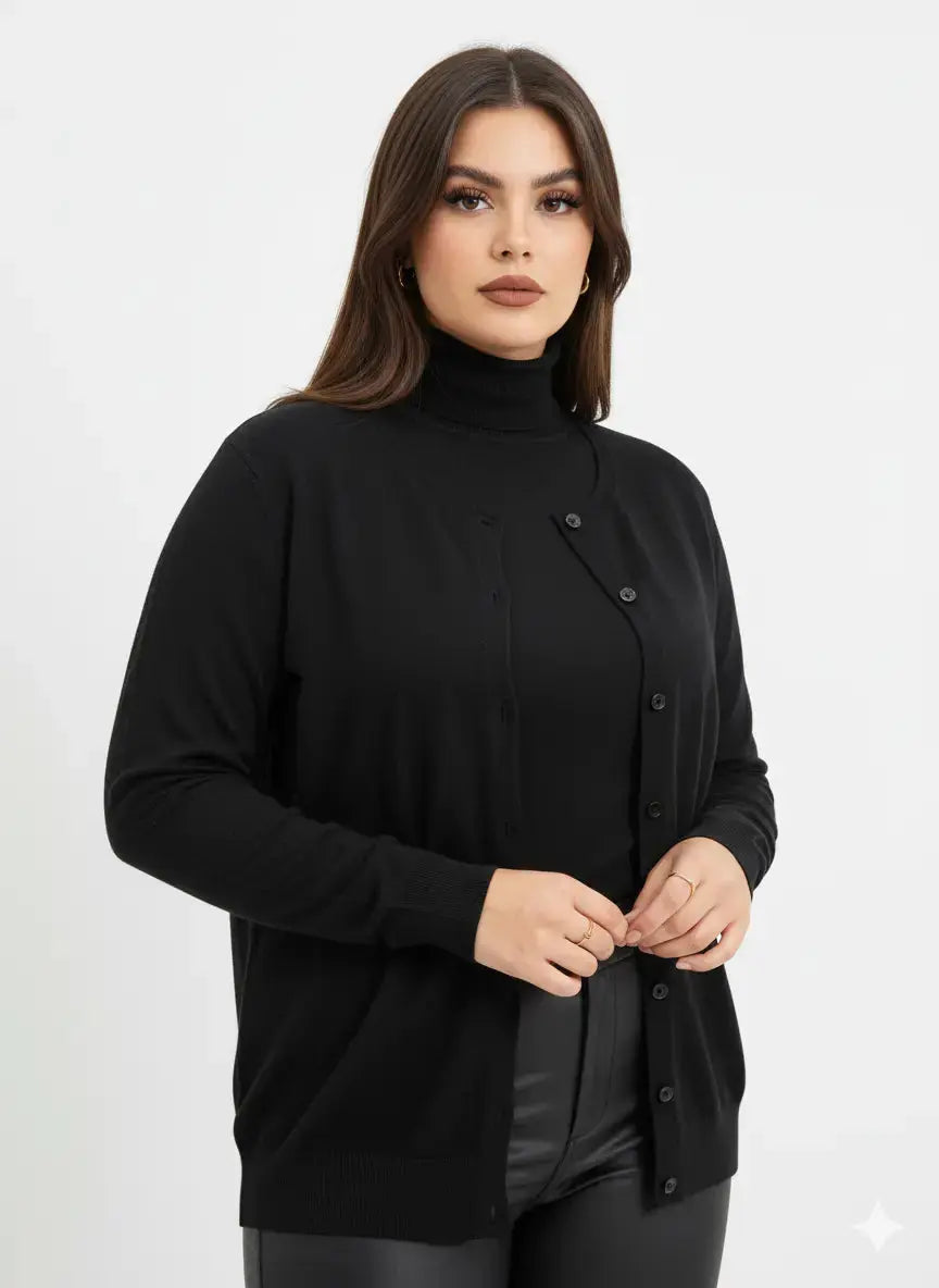 Cardigan girocollo basic con bottoni DORABELLA