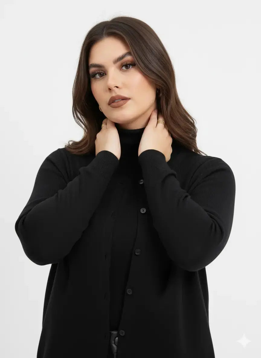 Cardigan girocollo basic con bottoni DORABELLA