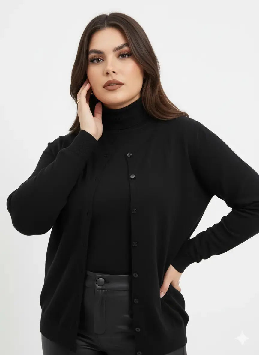 Cardigan girocollo basic con bottoni DORABELLA