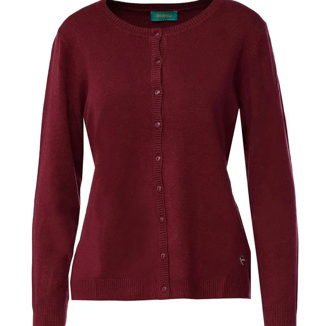 Cardigan girocollo basic con bottoni BURGUNDY DORABELLA XXXL
