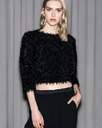 Cardigan in pelliccia NERO IRONICA